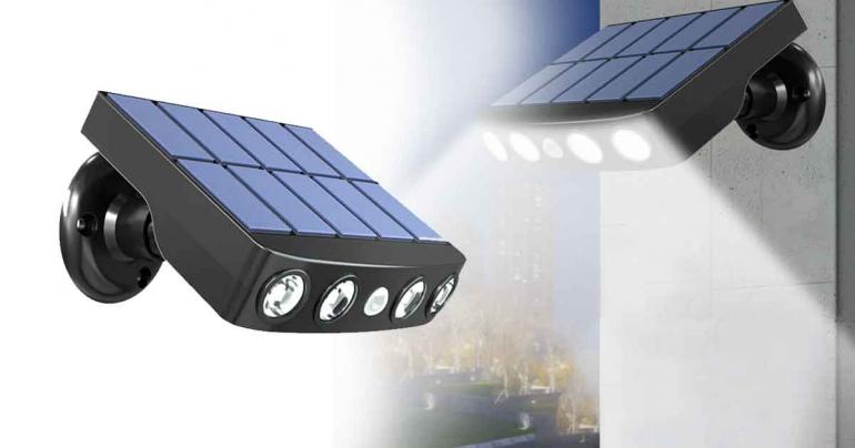 LED-lampa med solceller och rörelsesensor på Digdeal.se