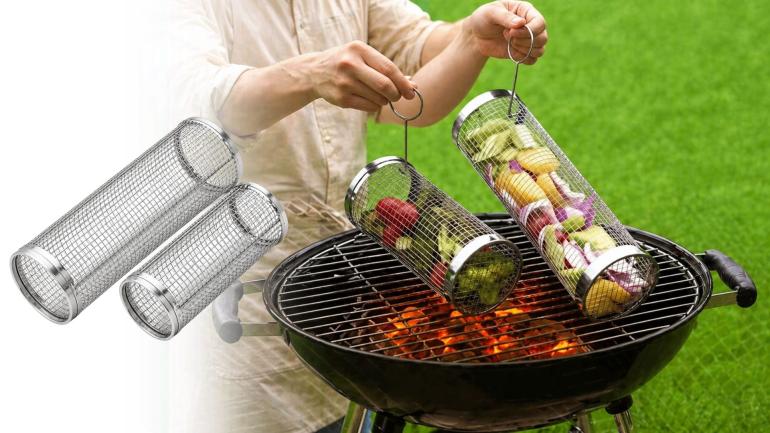 Rostfri grillkorg - Smart grillkorg med 360 graders rullning