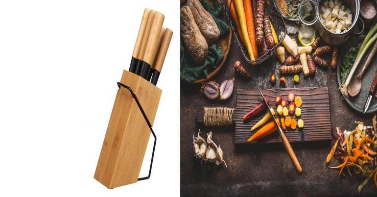 Knivar och knivställ i bambu på Digdeal.se