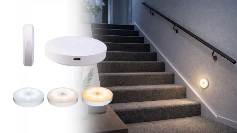 Uppladdningsbara LED spots med rörelsesensor på Digdeal.se