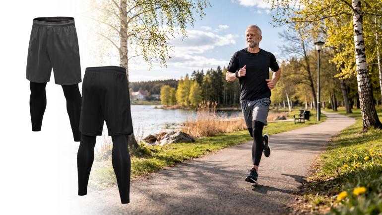 Träningsshorts med kompressionstights på Digideal.se