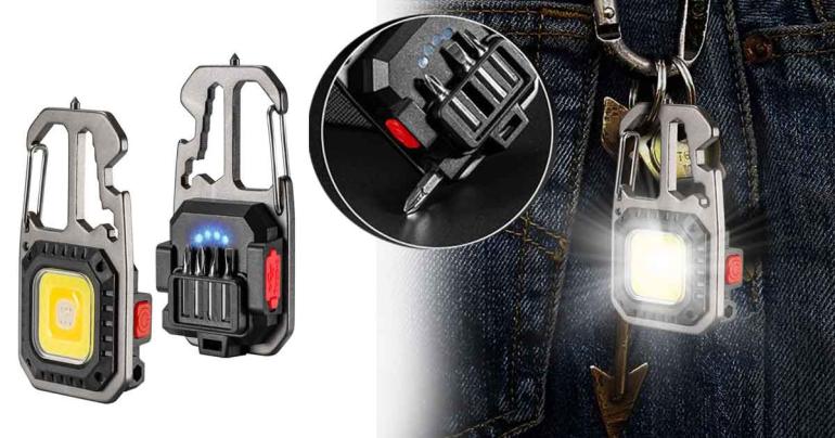 Uppladdningsbar ficklampa och multiverktyg med bits på Digideal.se