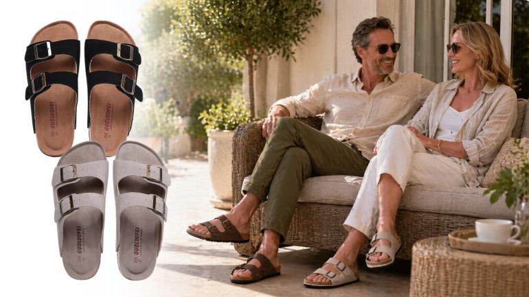 Sommarsandaler i Birkenstock-stil - Bekväma tofflor i Birkenstock-stil