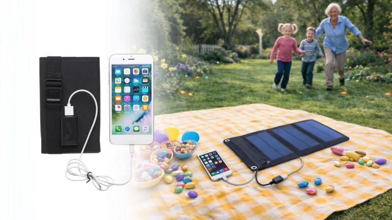 Hopfällbar solcellsladdare 8W på Digideal.se