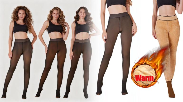 Damstrumpbyxor med fodring i flera färger