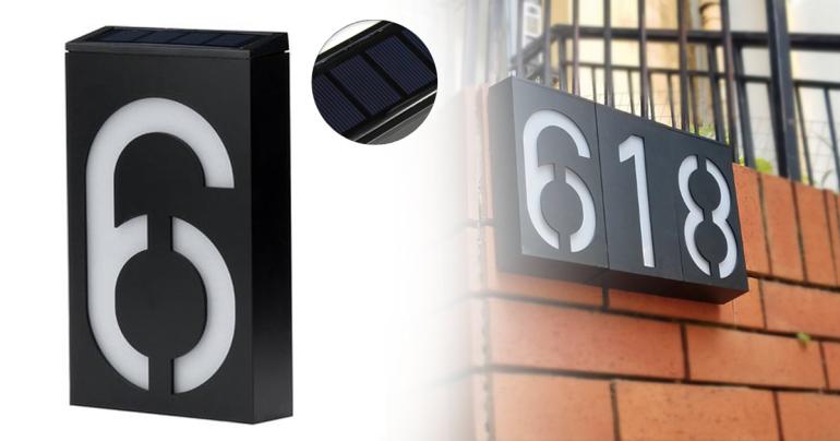 Solcellsdriven husnummerlampa på Digdeal.se