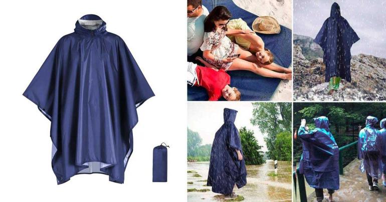 Lätt och vattentät regnponcho på Digdeal.se
