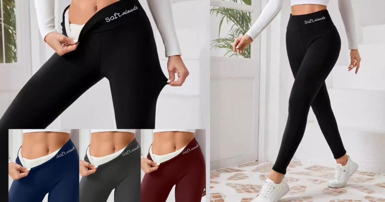 Fodrade leggings med hög midja på Digdeal.se