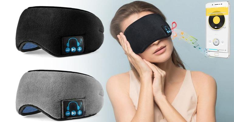 Sovmask med hörlurar på Digideal.se