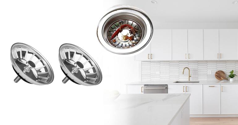 2-pack rostfri diskbänkssil - två stycken diskbänkssilar