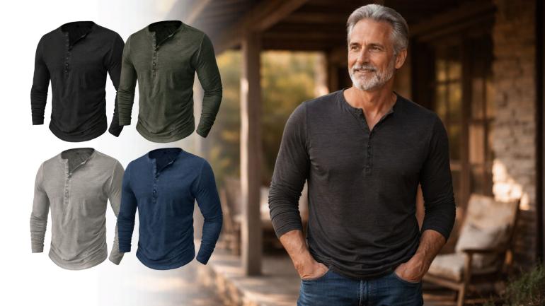 Långärmad Henley-tröja på Digideal.se