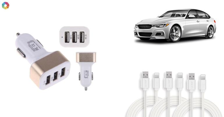 Billaddare med tre USB-uttag - välj med eller utan 3 st laddningssladdar på Digdeal.se