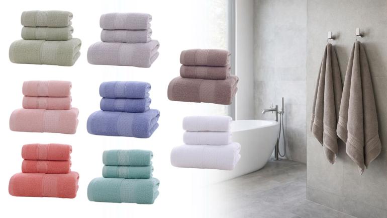 Handdukar set i flera olika färger