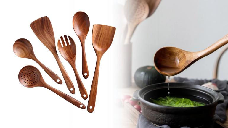 Köksredskap 6-delars set i akaciaträ på Digdeal.se