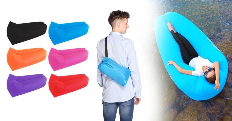 Lazy bag - portabel och uppblåsbar solstol/soffa på Digdeal.se