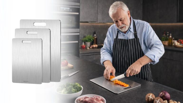 Skärbräda i rostfritt stål på Digideal.se