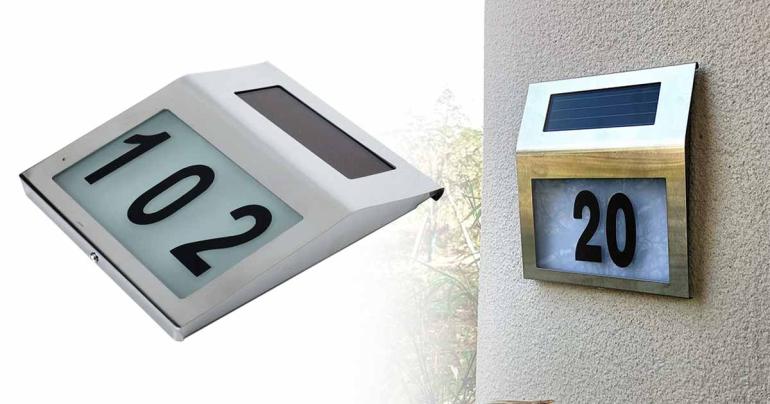Nummerskylt med solcellsbelysning på Digideal.se