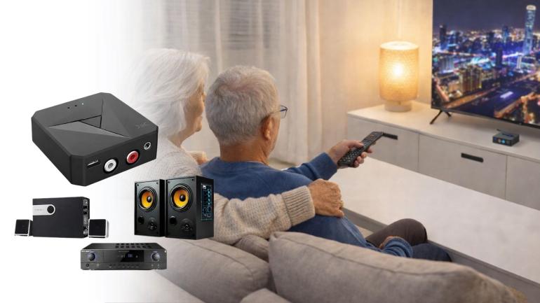 Bluetooth 5.0 ljudmottagare med NFC - Gör äldre TV, dator och stereo trådlösa