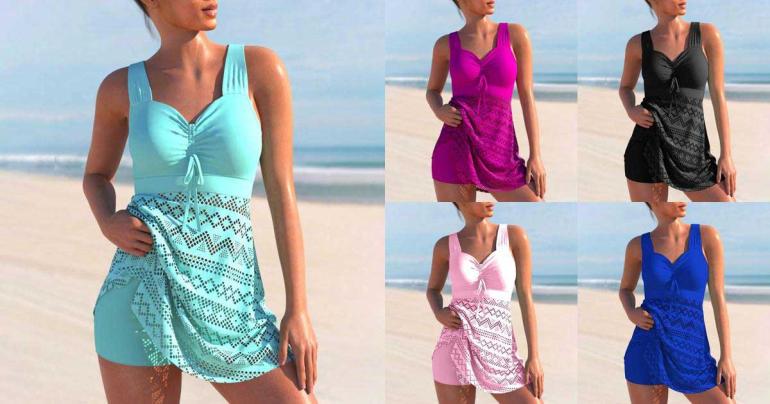 Tankini-baddräkt med shorts på Digdeal.se