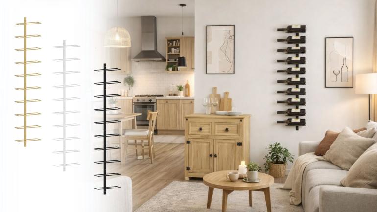 Väggmonterat vinställ för 10 flaskor på Digdeal.se