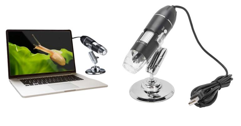 Digitalt Mikroskop USB 1600X - Svart på Digdeal.se