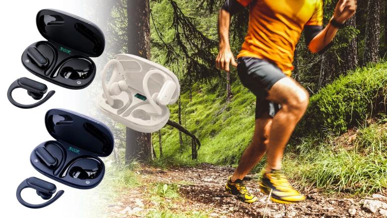 Trådlösa hörlurar med brusreducering - Trådlösa hörlurar med öronkroksdesign