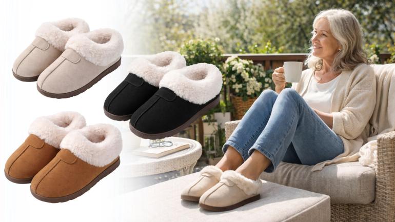 Fluffiga slip-on tofflor på Digideal.se