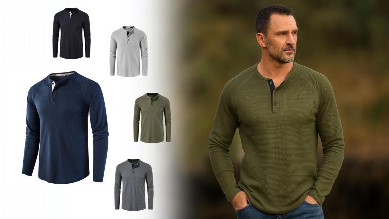 Långärmad Henley för herr på Digdeal.se