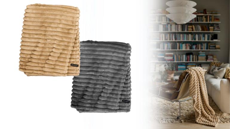 Mjuk pläd i lyxig kaninpälsimitation