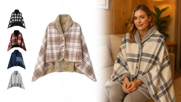 Ponchofilt med knäppning på Digdeal.se