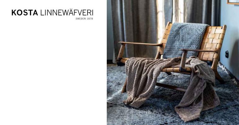 Jaquardpläd från Kosta Linnewäfveri på Digdeal.se